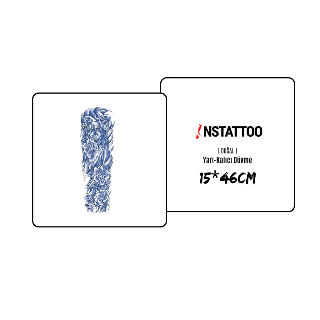 (Full Sleeve) Hawk - Semi-Permanent Tattoo