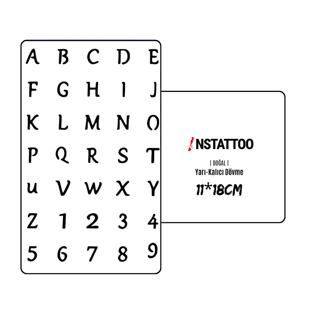 Letter-Number - Semi-Permanent Tattoo