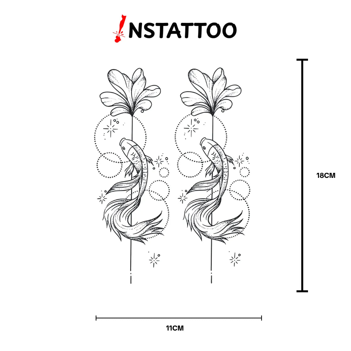 Cosmic Koi Couple -Semi-Permanent Tattoo