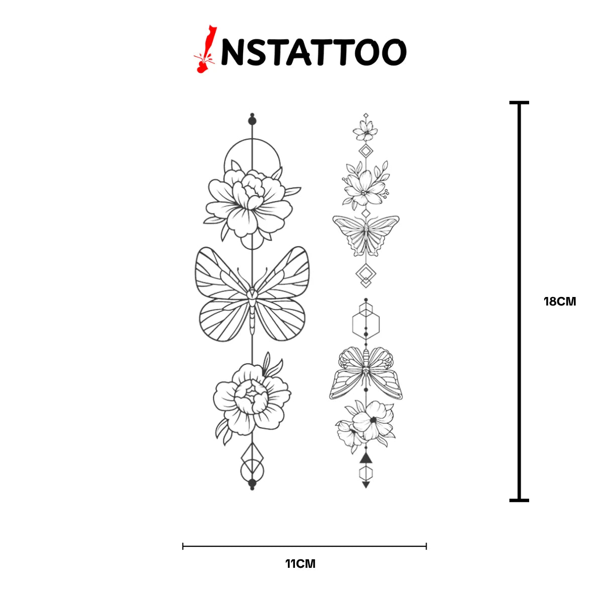 Rose 2 Parça - Semi-Permanent Tattoo