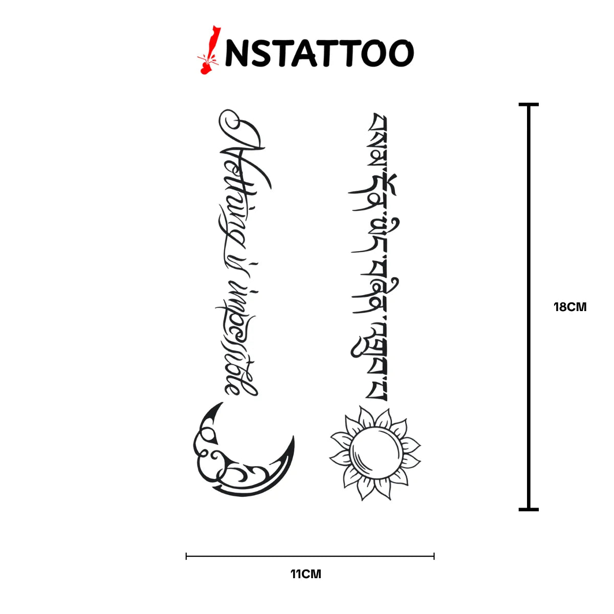 Sun-Moon Couple - Semi-Permanent Tattoo