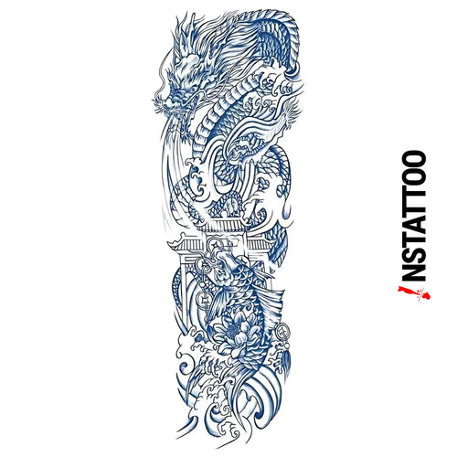 (Full Sleeve) Loong - Semi-Permanent Tattoo