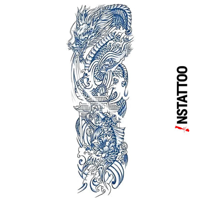 (Full Sleeve) Loong - Semi-Permanent Tattoo