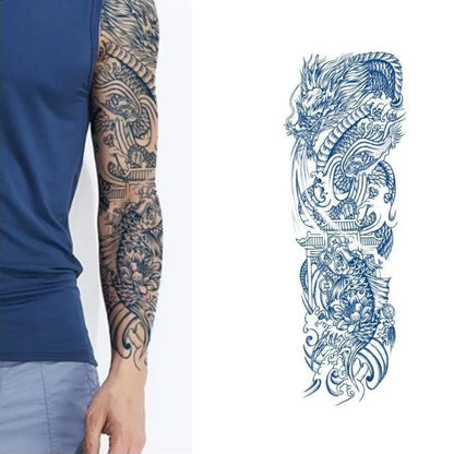 (Full Sleeve) Loong - Semi-Permanent Tattoo