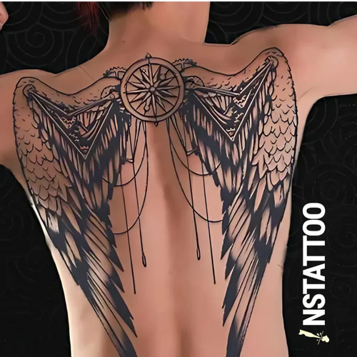 Wings Of Time - Semi-Permanent Tattoo