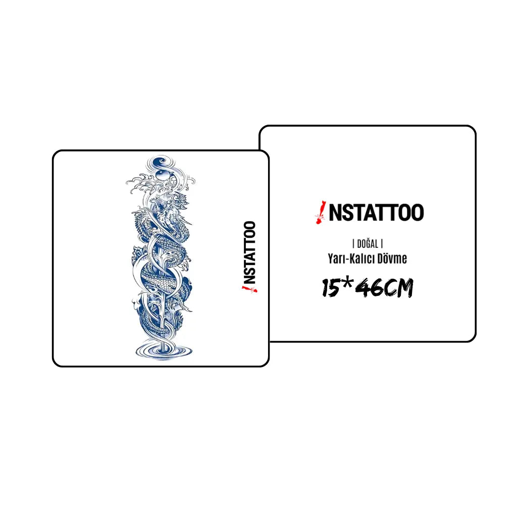 (Full Sleeve) Mizuragon - Semi-Permanent Tattoo