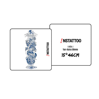 (Full Sleeve) Mizuragon - Semi-Permanent Tattoo