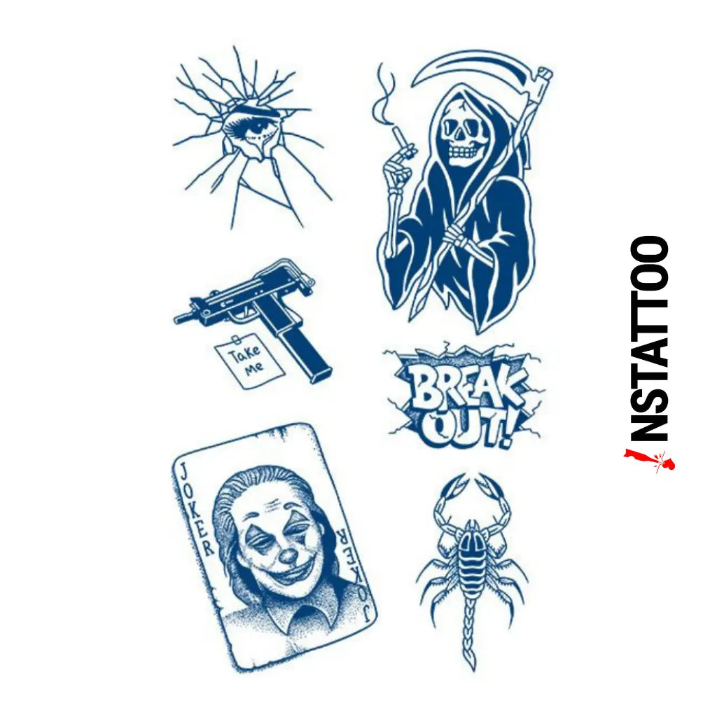 (6 Tattoo) JOKER  - Semi-Permanent Tattoo