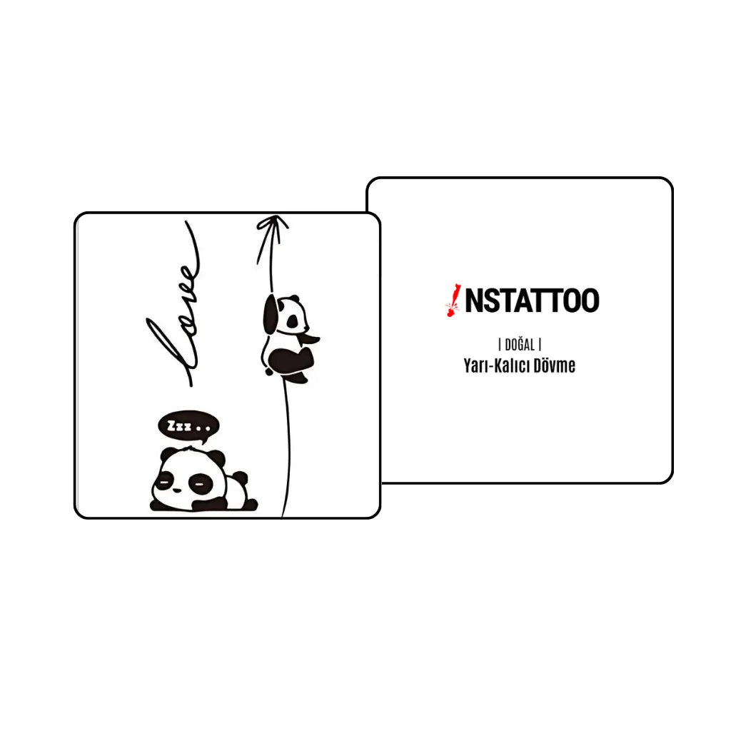 Panda - Semi-Permanent Tattoo - instattoo