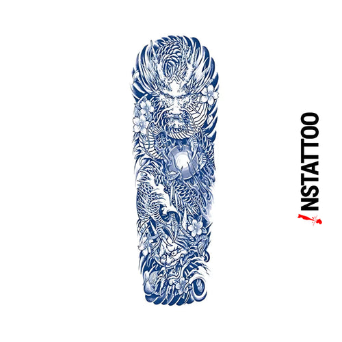 (Full Sleeve) Smaug - Semi-Permanent Tattoo