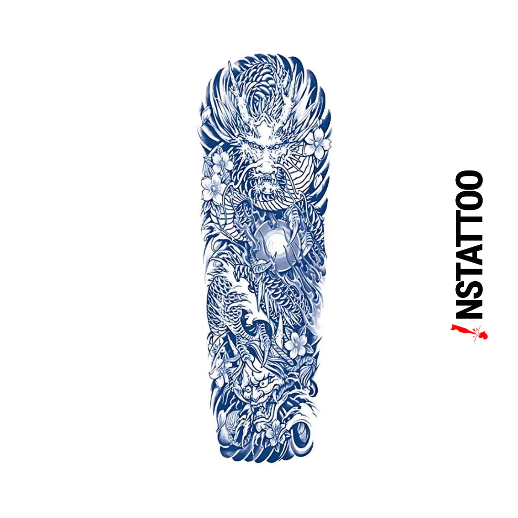 (Full Sleeve) Smaug - Semi-Permanent Tattoo