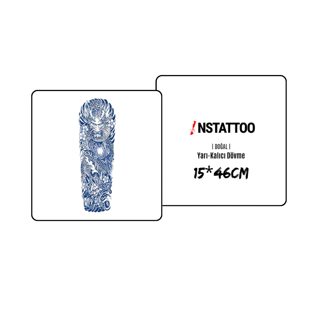 (Full Sleeve) Smaug - Semi-Permanent Tattoo