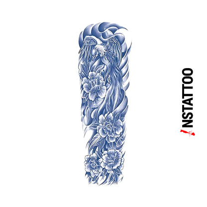 (Full Sleeve) Hawk - Semi-Permanent Tattoo