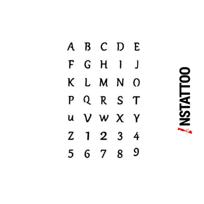 Letter-Number - Semi-Permanent Tattoo