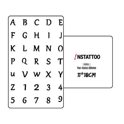 Letter-Number - Semi-Permanent Tattoo