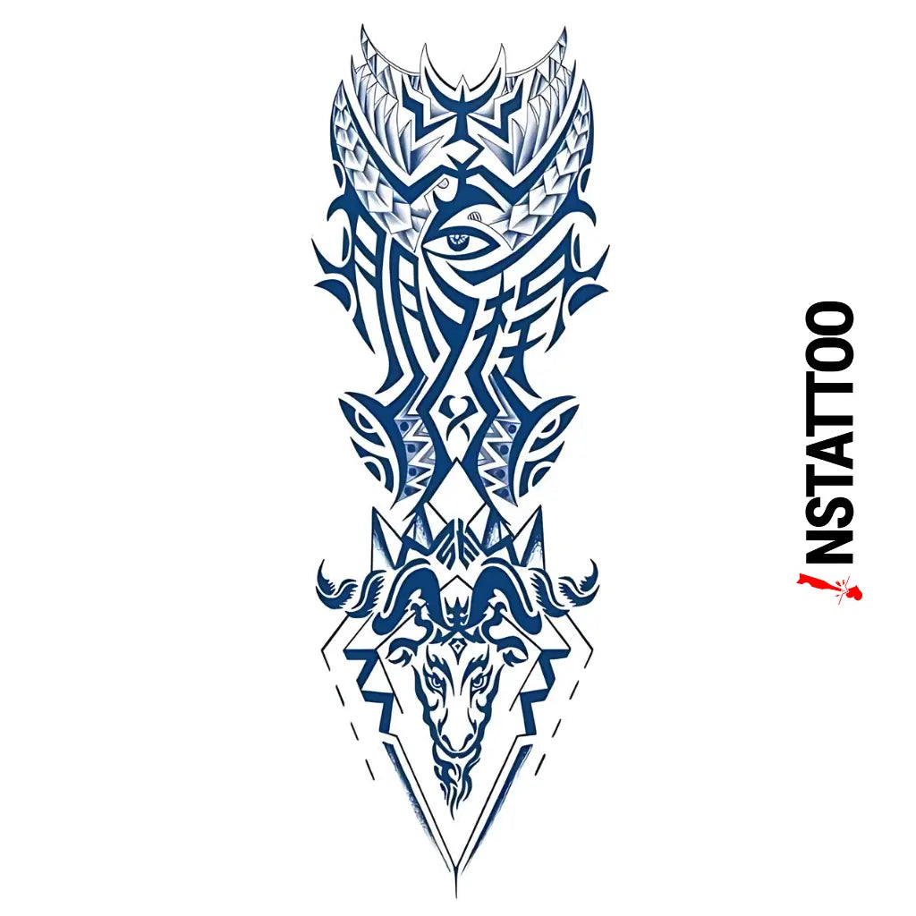 (Full Sleeve) Osiris - Semi-Permanent Tattoo