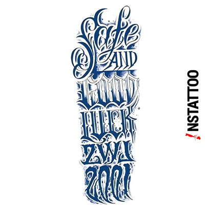 (Full Sleeve) LUCK -Semi-Permanent Tattoo