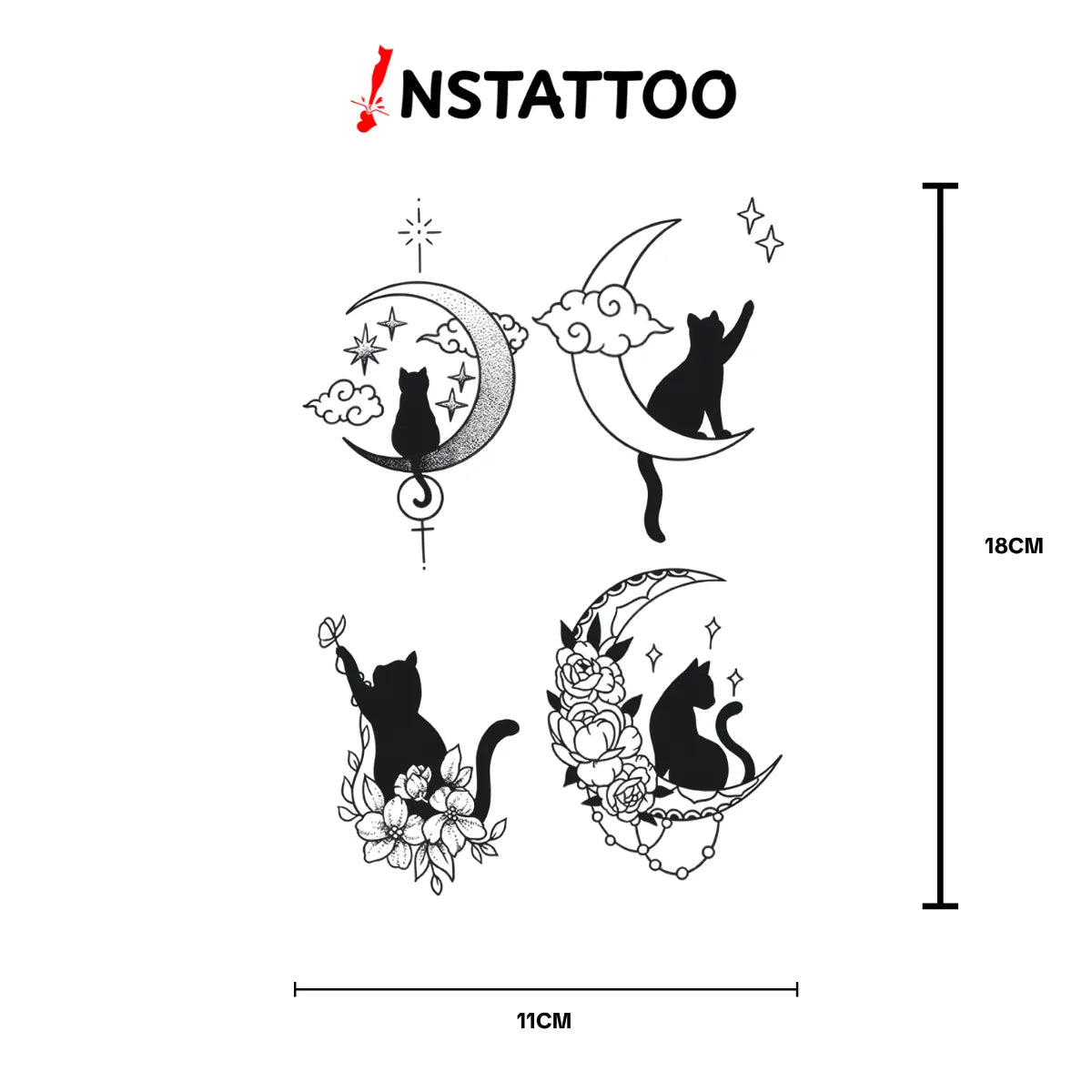 Cosmic Kitten Couple - Semi-Permanent Tattoo