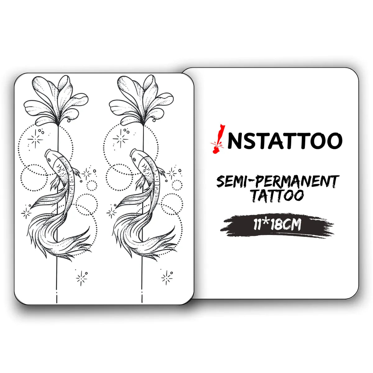 Cosmic Koi Couple -Semi-Permanent Tattoo