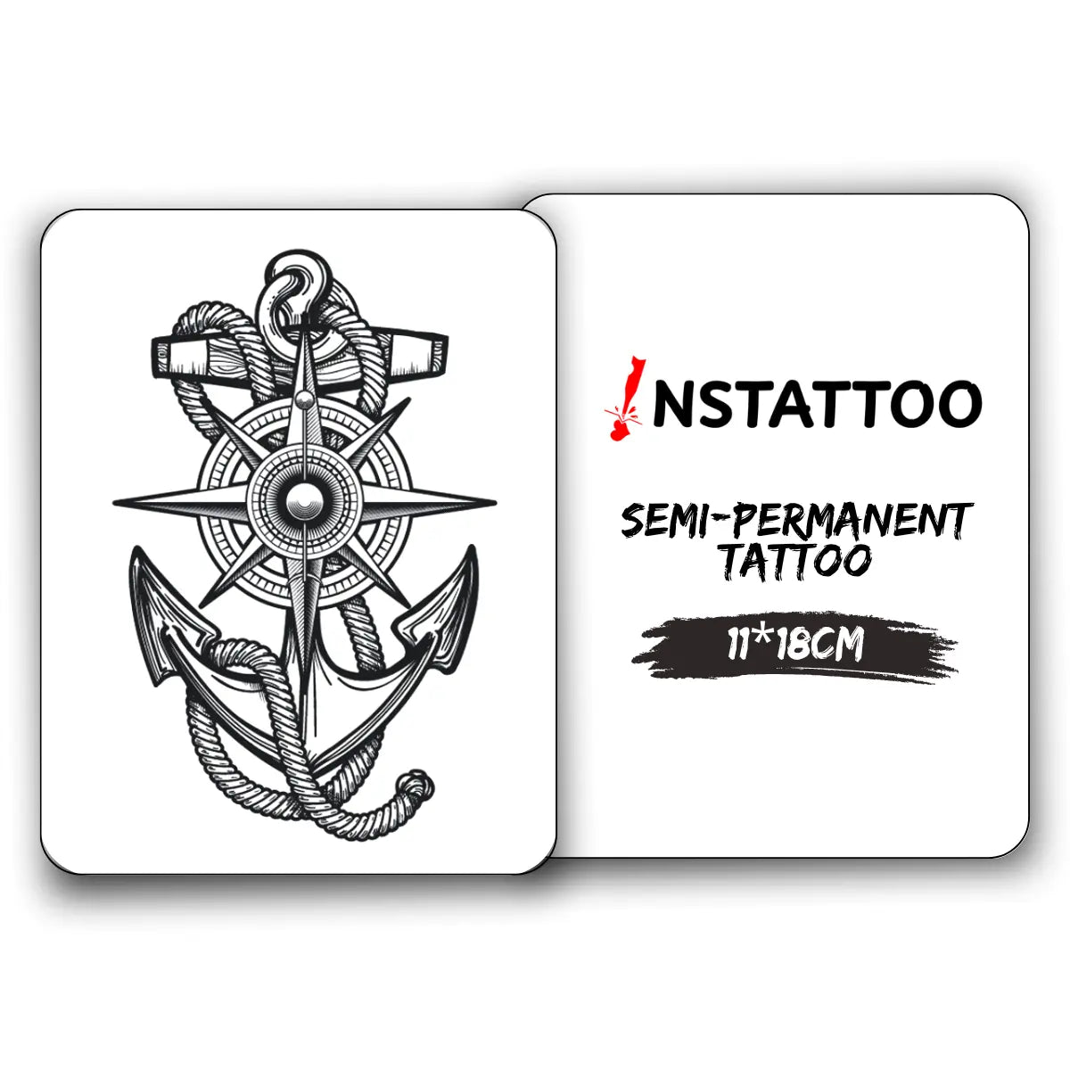 Navy Compass - Semi-Permanent Tattoo