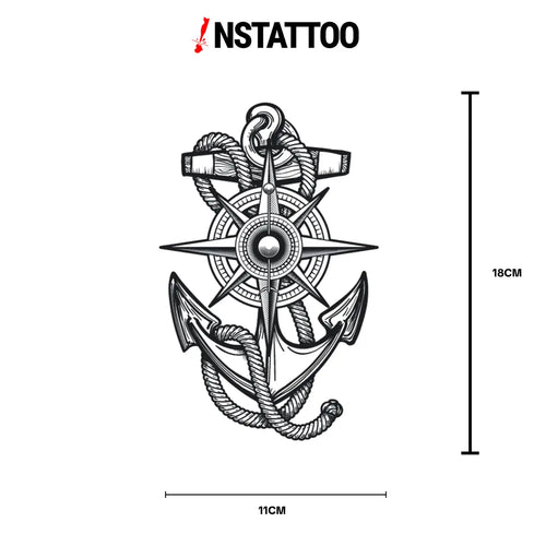 Navy Compass - Semi-Permanent Tattoo