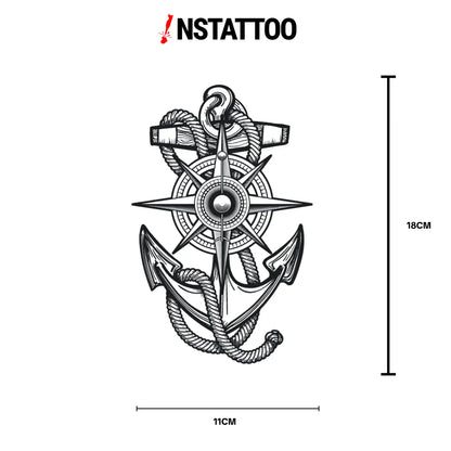 Navy Compass - Semi-Permanent Tattoo