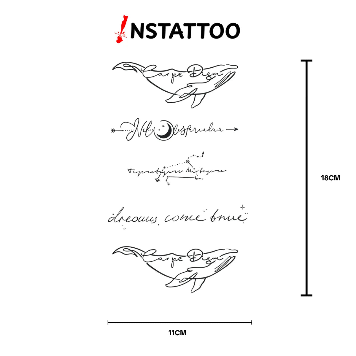 (5 Tattoo) D R E A M S -Paket- Semi-Permanent Tattoo