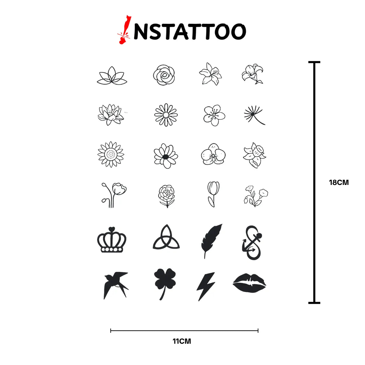 (24 Tattoo) Finger Tattoo -Permanent Tattoo