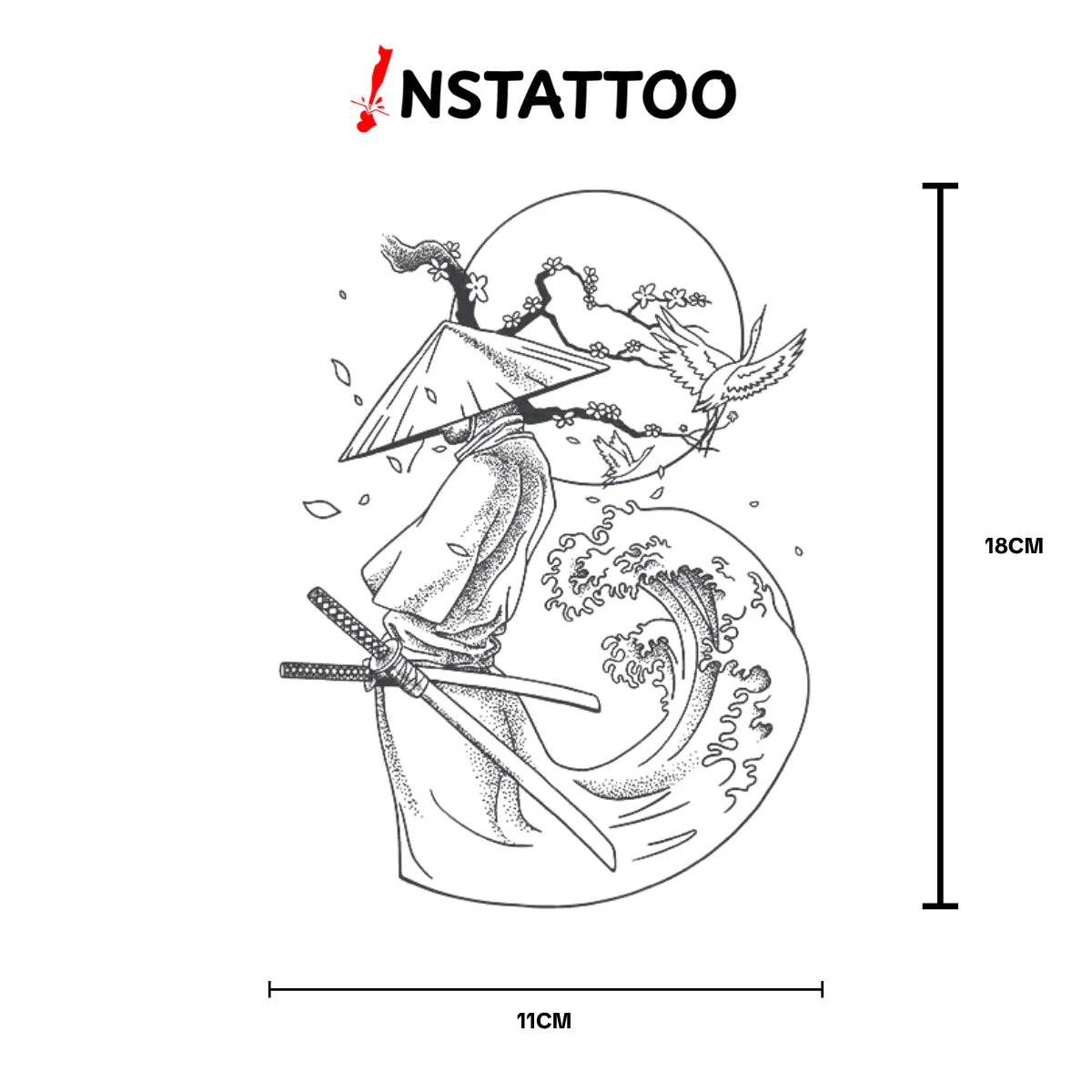 Hokusai - Semi-Permanent Tattoo