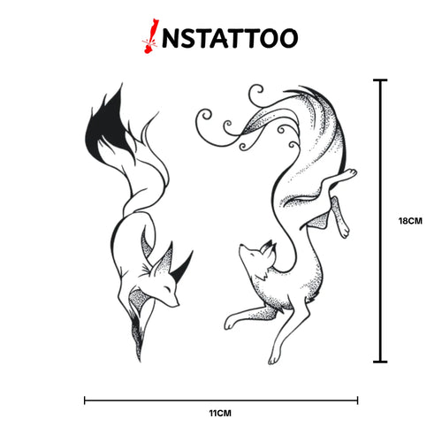 Kitsune Couple - Semi-Permanent Tattoo