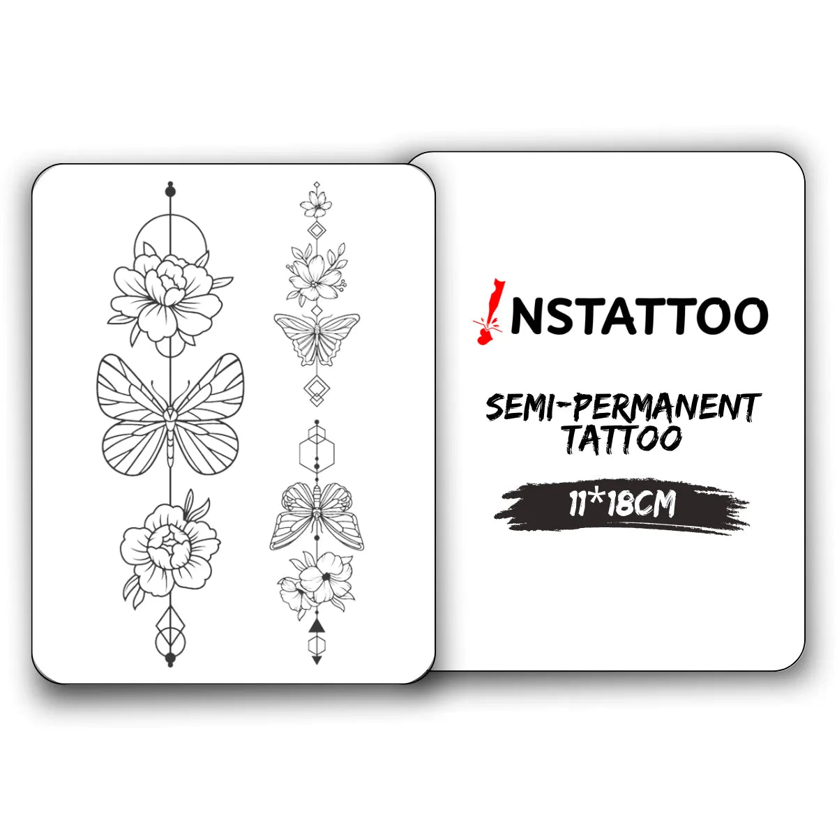 Rose 2 Parça - Semi-Permanent Tattoo