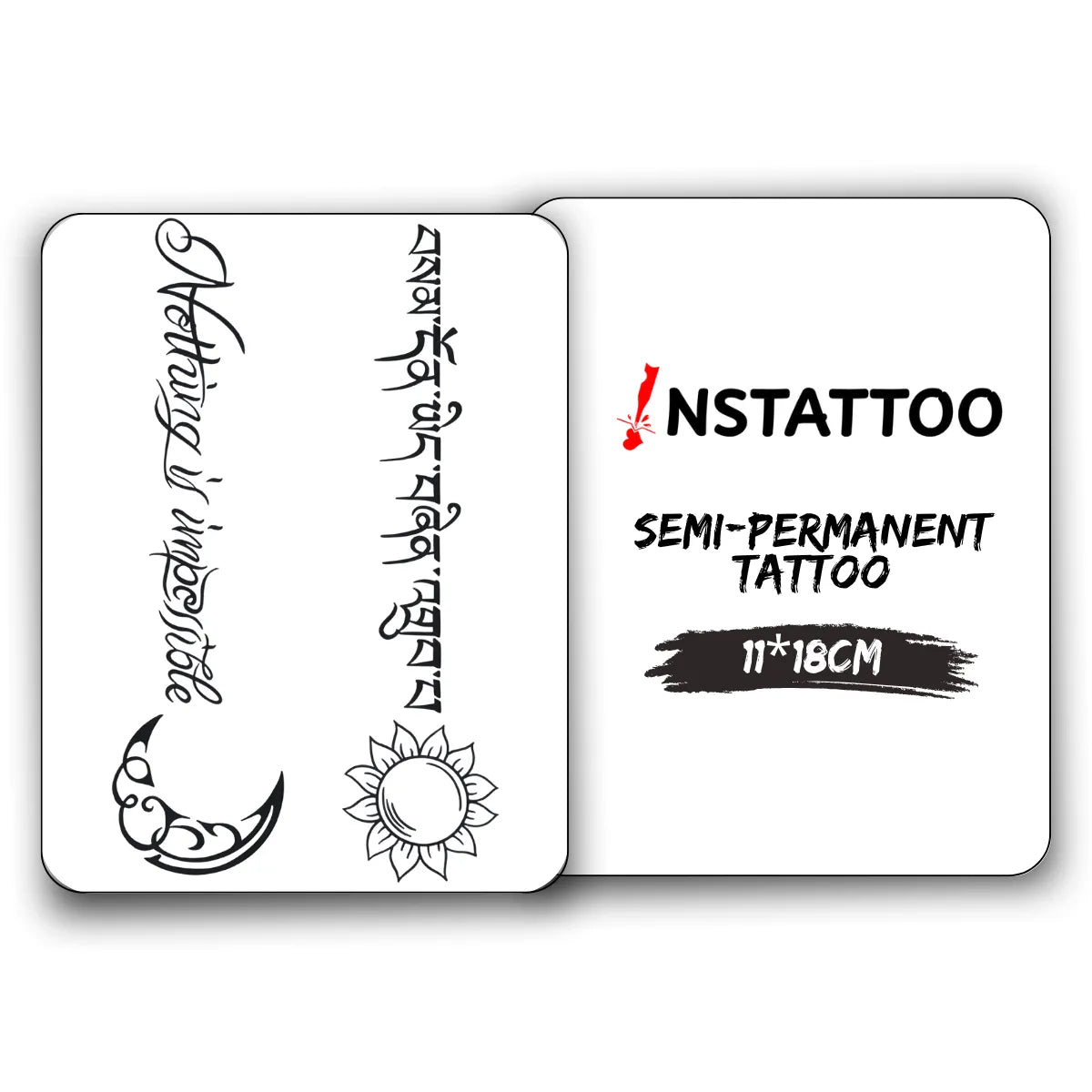 Sun-Moon Couple - Semi-Permanent Tattoo