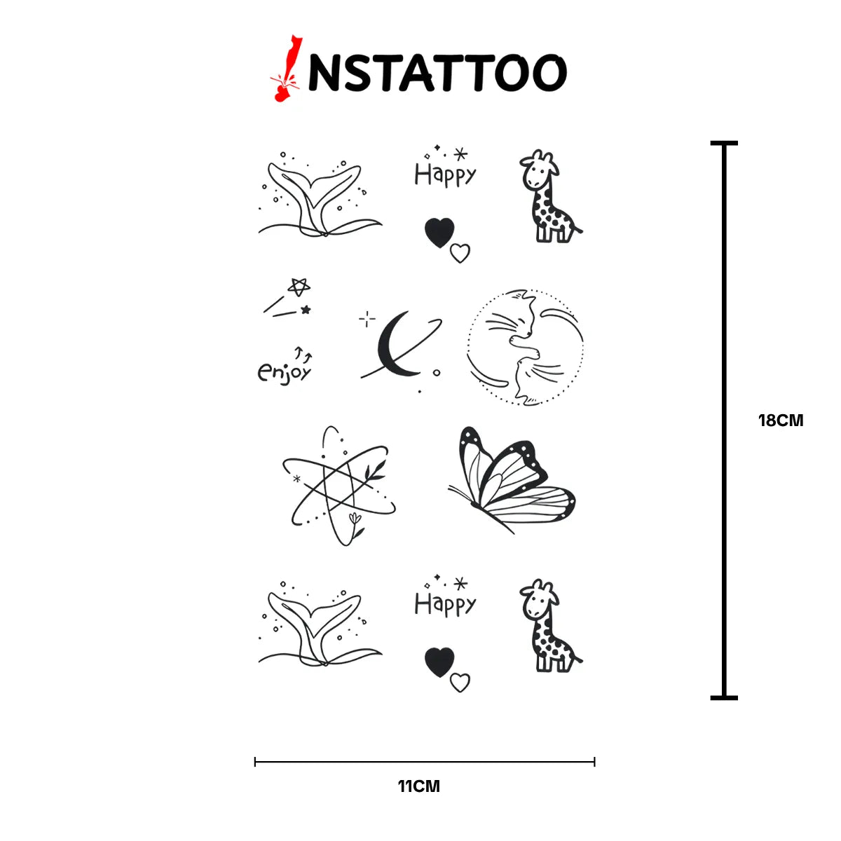 (11 Tattoo ) Sweet Package - Semi-Permanent Tattoo