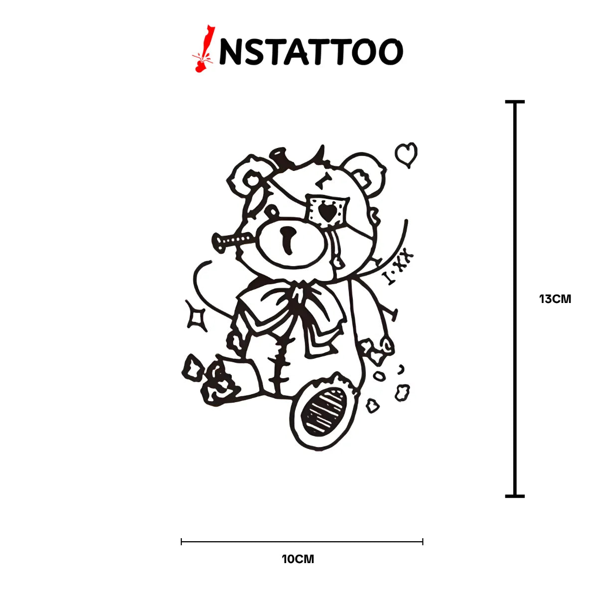 Tired Teddy - Semi-Permanent Tattoo