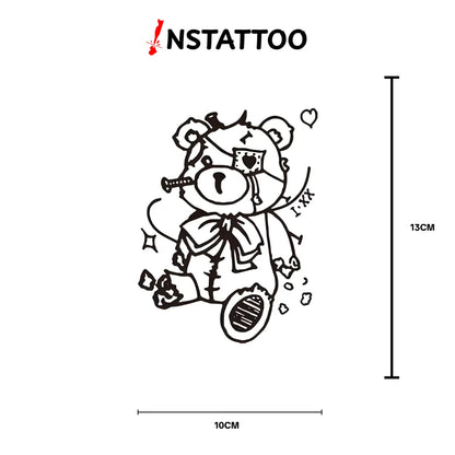 Tired Teddy - Semi-Permanent Tattoo