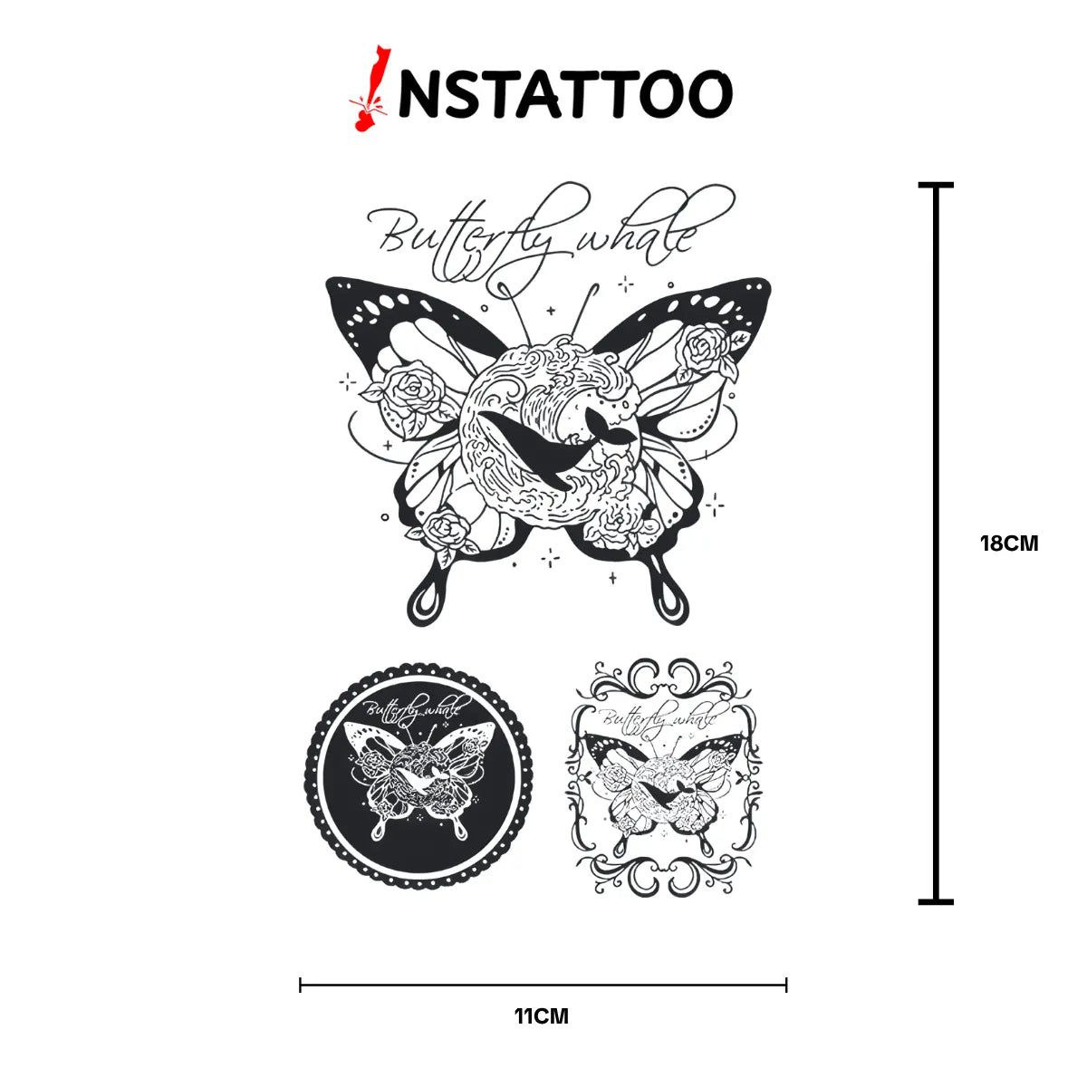 (3 Tattoo) Wings of the Sea - Semi-Permanent Tattoo